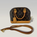 Louis Vuitton Alma BB Monogram Canvas Top Handle Bag with Removable Shoulder Strap