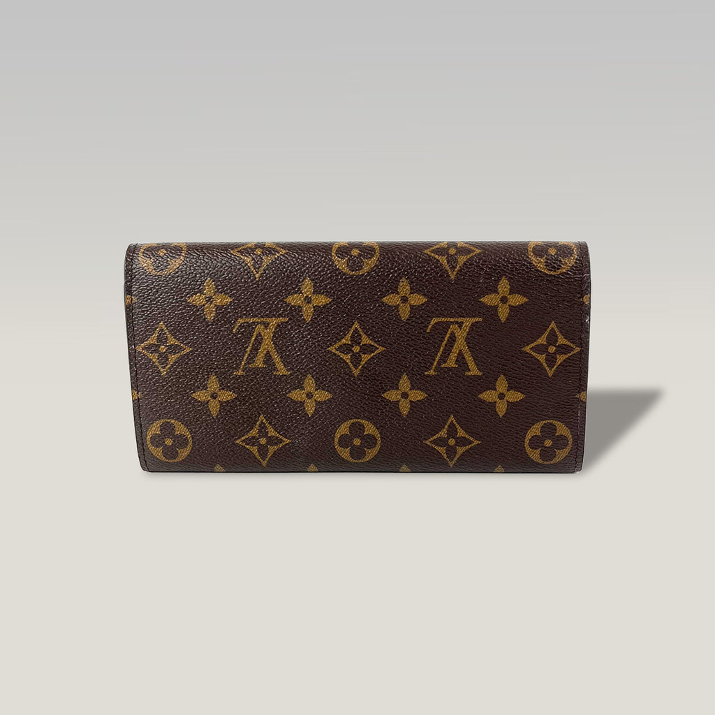 LOUIS VUITTON Portafoglio Emilie Monogram con Bottone Fucsia