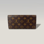 LOUIS VUITTON Portafoglio Emilie Monogram con Bottone Fucsia