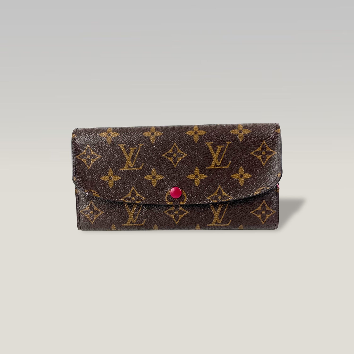 LOUIS VUITTON Portafoglio Emilie Monogram con Bottone Fucsia