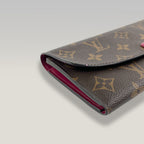 LOUIS VUITTON Portafoglio Emilie Monogram con Bottone Fucsia