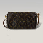 Louis Vuitton Favorite MM Monogram Canvas Shoulder Bag Marrone con Tracolla e Catena Oro 24 cm