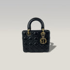 Dior Lady Dior Small in Pelle Cannage Nera con Hardware Oro