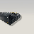 Dior Lady Dior Small in Pelle Cannage Nera con Hardware Oro