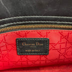 Dior Lady Dior Small in Pelle Cannage Nera con Hardware Oro
