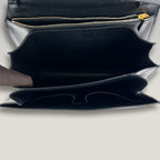 Celine Classic Box Bag Medium Nera in Pelle di Vitello con Chiusura Dorata e Tracolla Regolabile