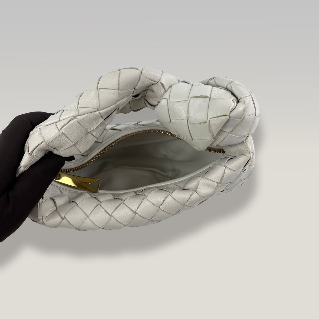 BOTTEGA VENETA Mini Jodie Intrecciato Pelle Bianca