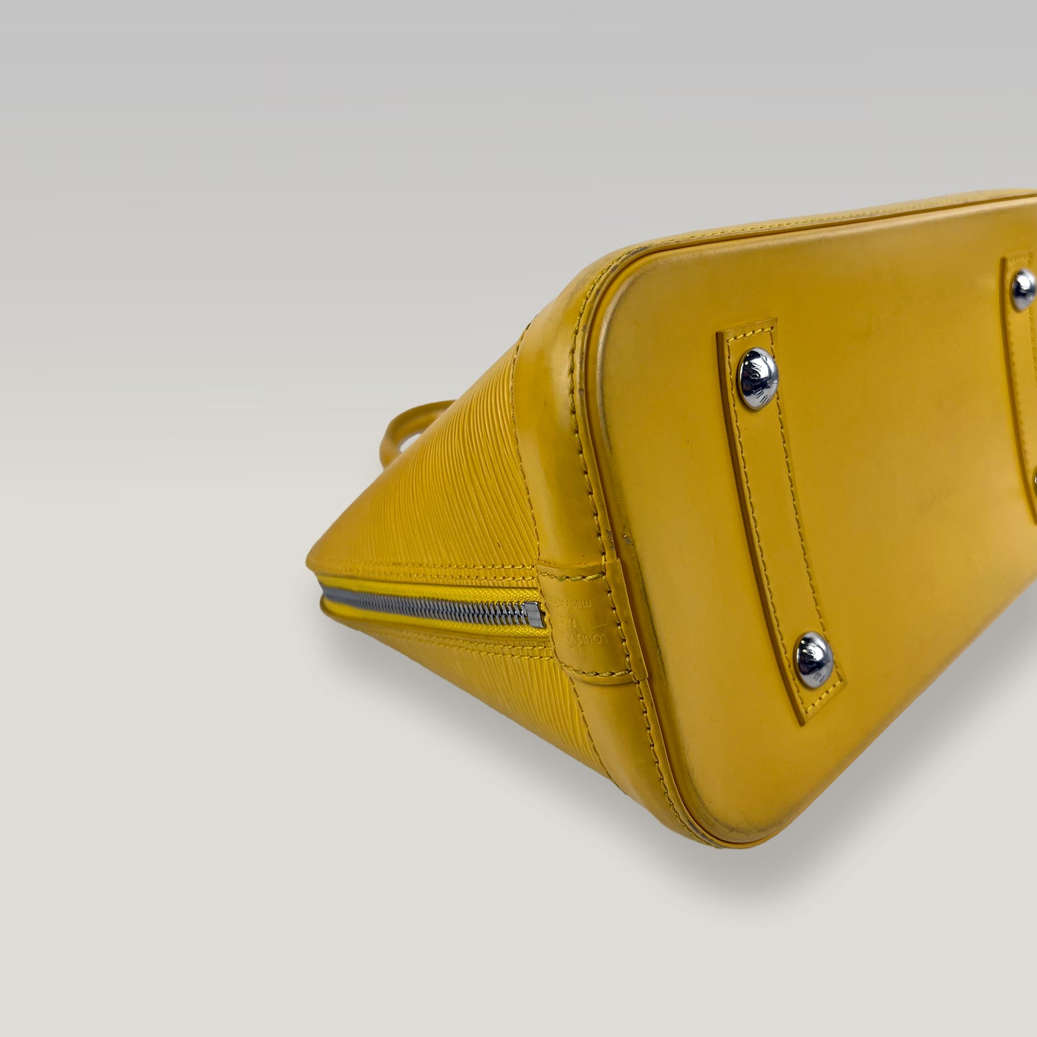 Louis Vuitton Alma PM Epi Leather Handbag Yellow Top Handle Bag