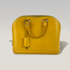 Louis Vuitton Alma PM Epi Leather Handbag Yellow Top Handle Bag