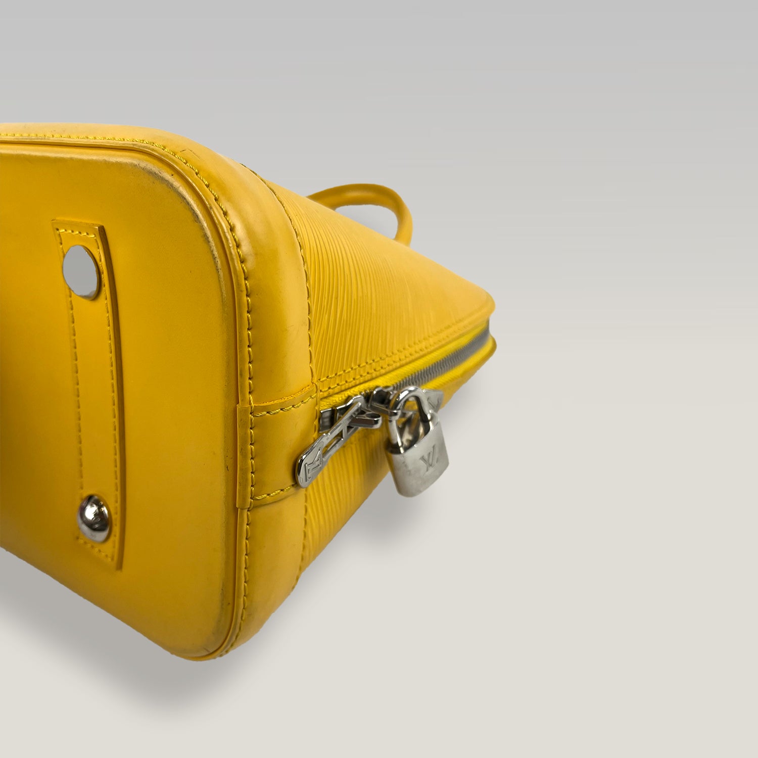 Louis Vuitton Alma PM Epi Leather Handbag Yellow Top Handle Bag