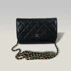 Chanel Timeless Wallet On Chain WOC Caviar Nero Quilted Leather Crossbody Bag con Catena Oro 19 cm