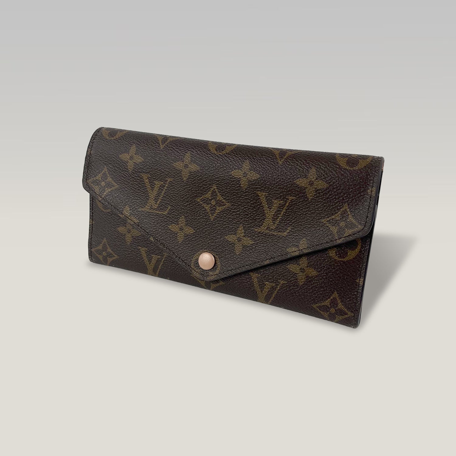 Louis Vuitton Sarah Wallet Monogram Canvas Long Flap Wallet