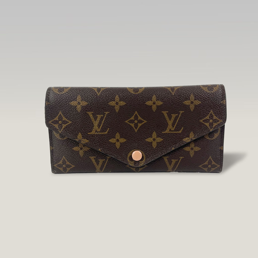 Louis Vuitton Sarah Wallet Monogram Canvas Long Flap Wallet