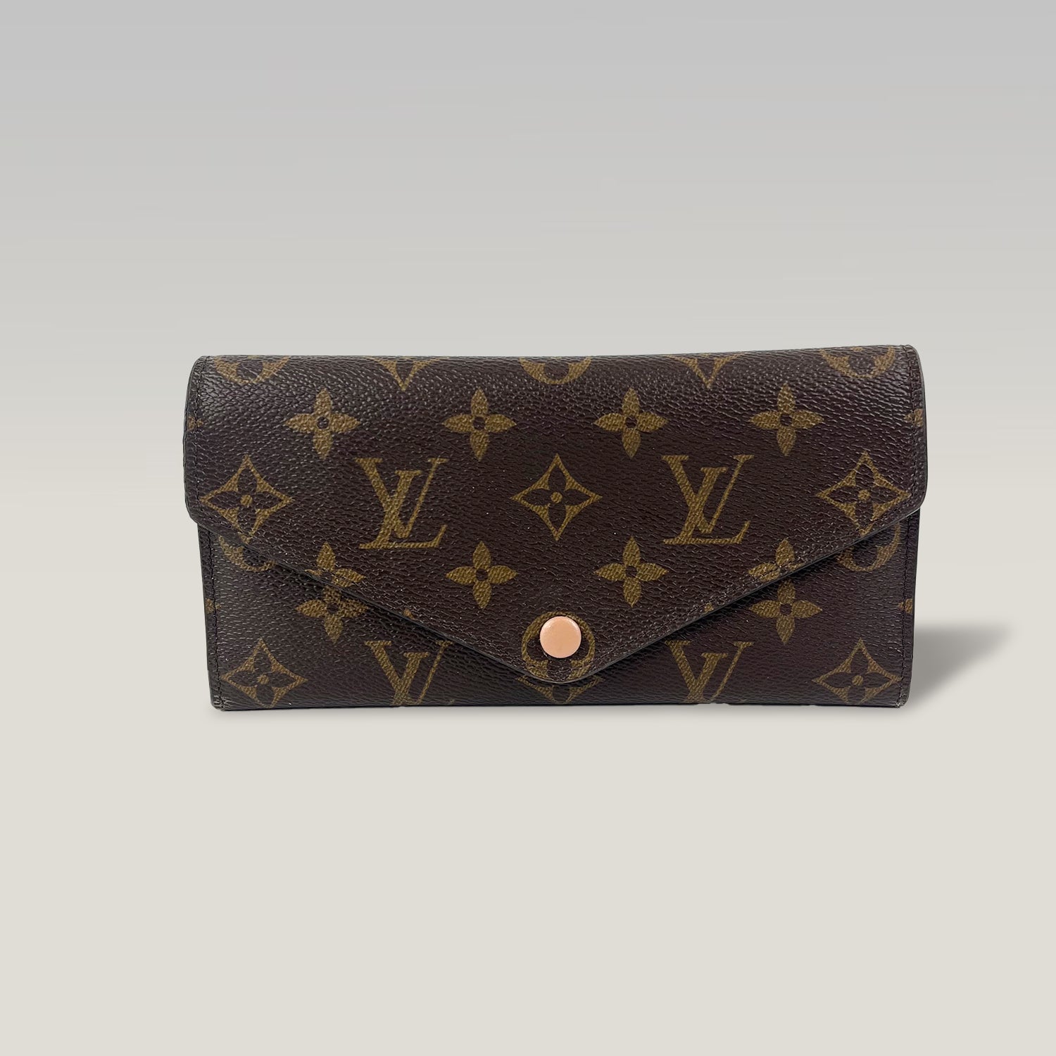 Louis Vuitton Sarah Wallet Monogram Canvas Long Flap Wallet