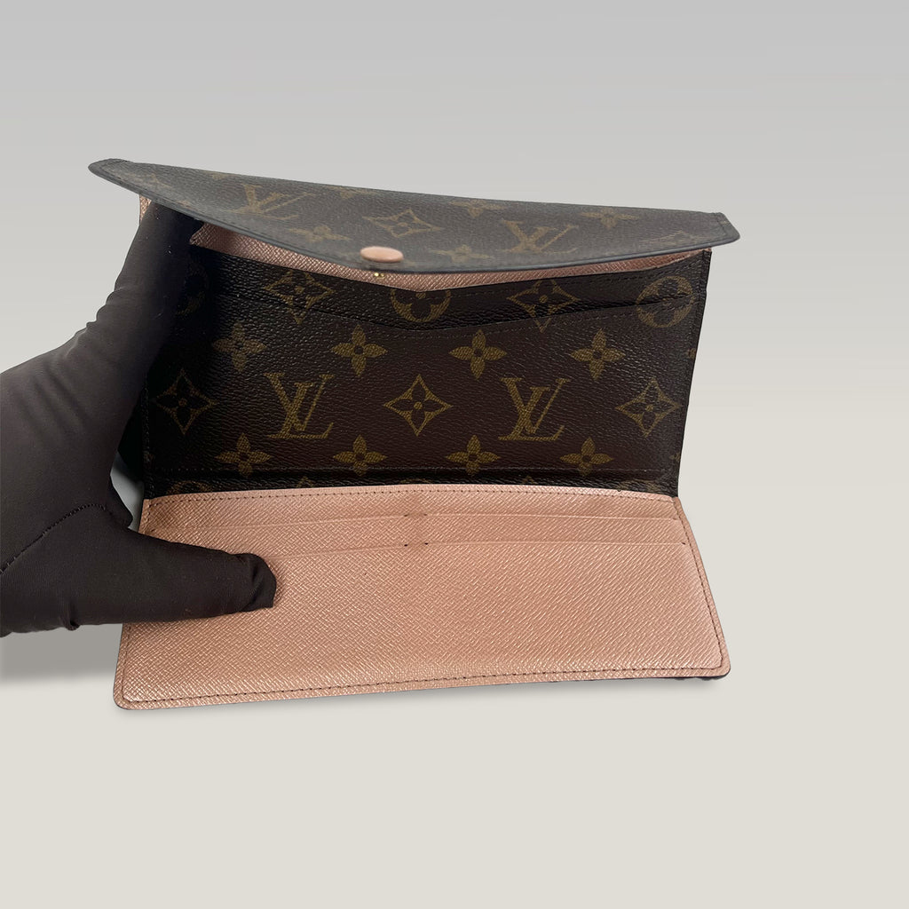 Louis Vuitton Sarah Wallet Monogram Canvas Long Flap Wallet