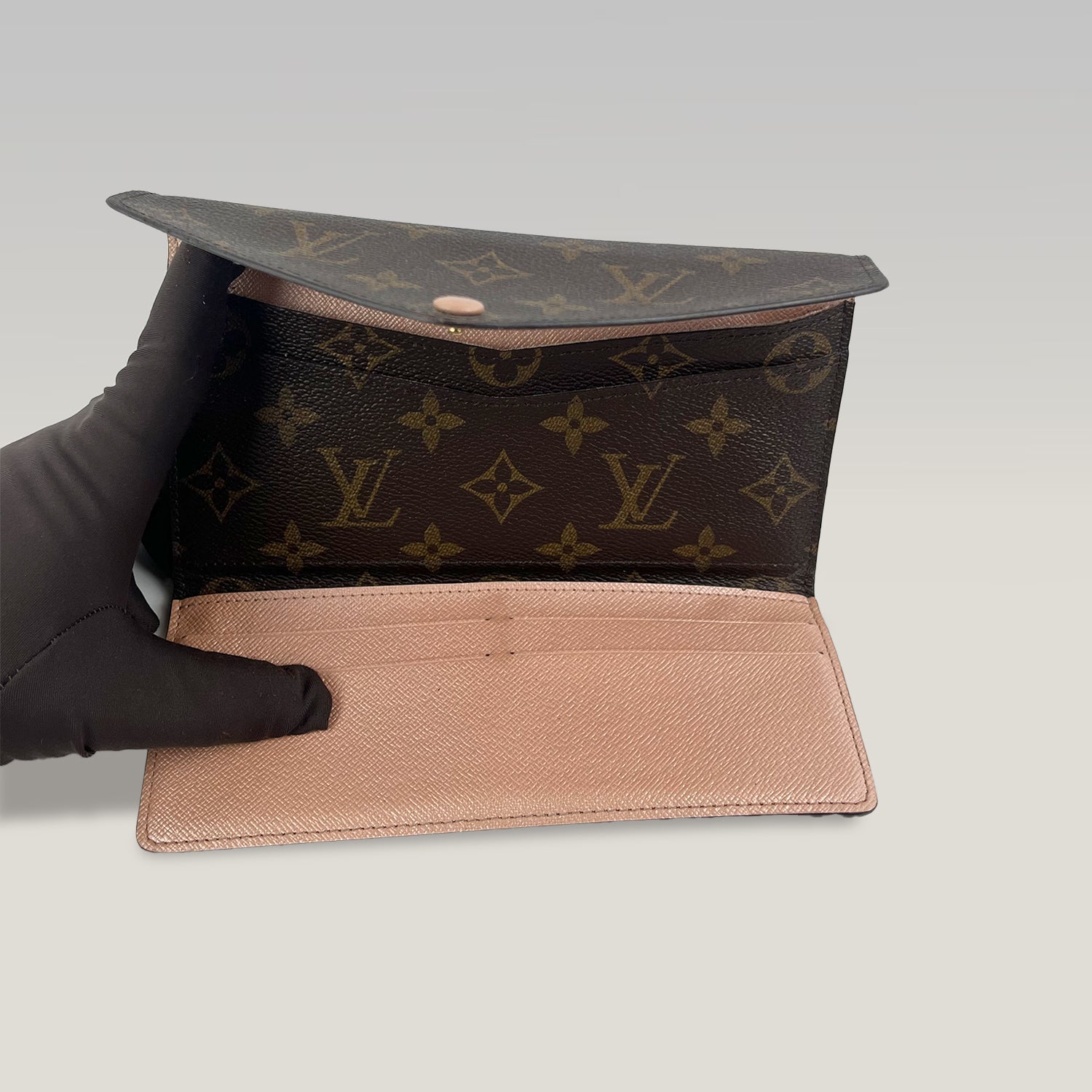 Louis Vuitton Sarah Wallet Monogram Canvas Long Flap Wallet