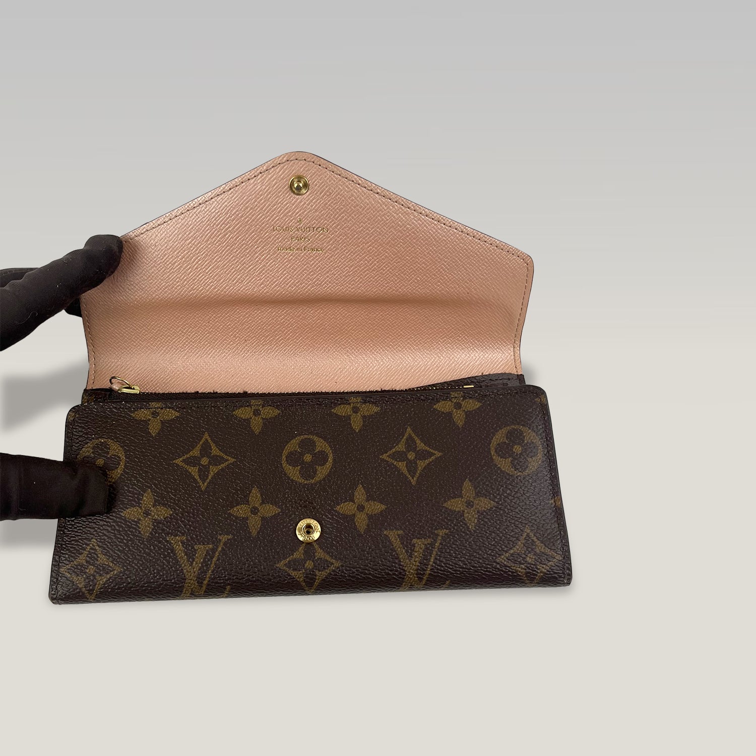 Louis Vuitton Sarah Wallet Monogram Canvas Long Flap Wallet