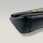 Gucci GG Marmont Medium Borsa a Tracolla in Pelle Nera Matelassé con Catena Dorata | Shoulder Bag Donna