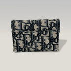 Porta carte DIOR Saddle Bloom in canvas Oblique e pelle