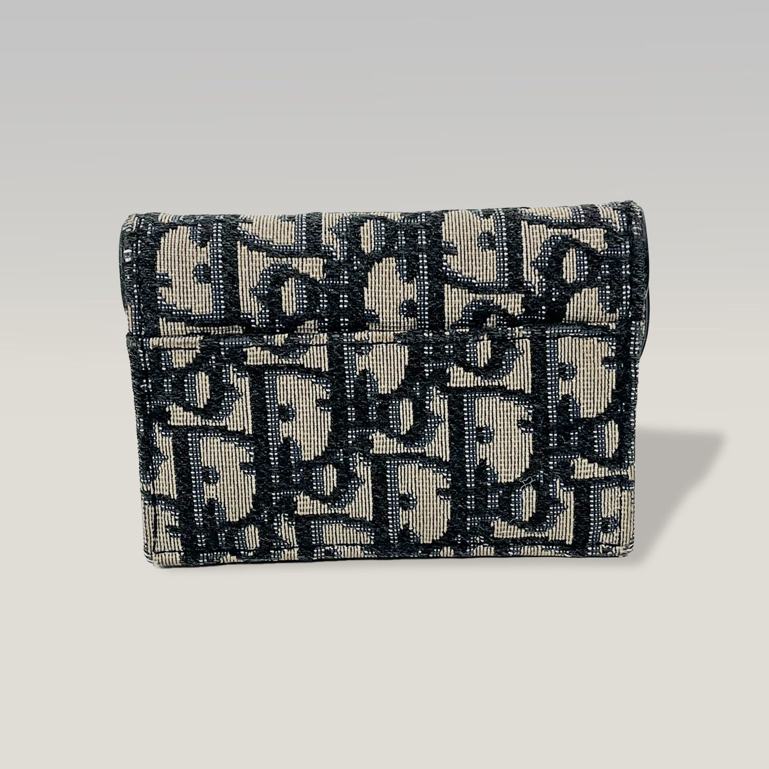 Porta carte DIOR Saddle Bloom in canvas Oblique e pelle