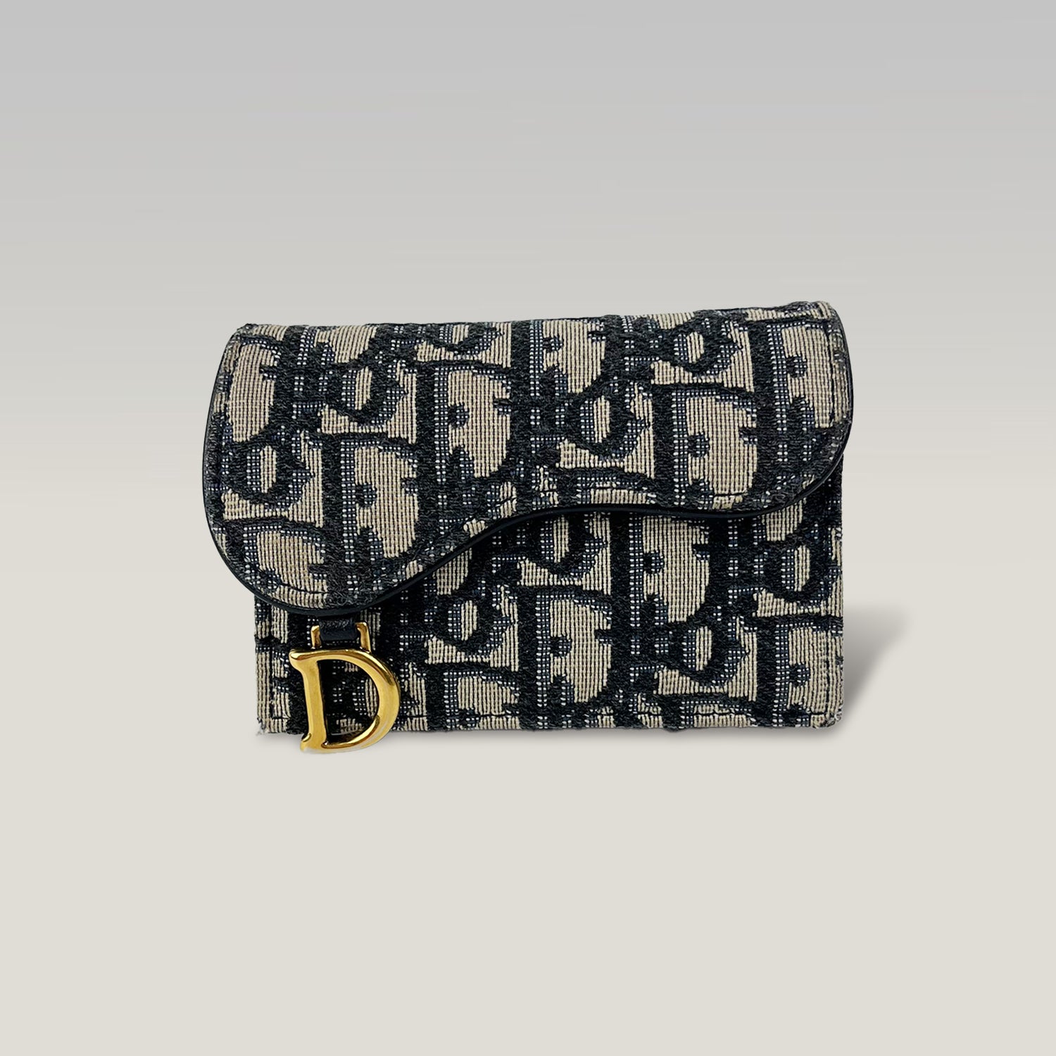 Porta carte DIOR Saddle Bloom in canvas Oblique e pelle