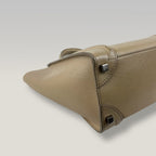 Celine Luggage Micro Tote Bag Grey Drummed Leather Top Handle Bag