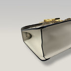 Gucci Sylvie Mini Animal Studs Top Handle Bag Off White Leather Shoulder Bag
