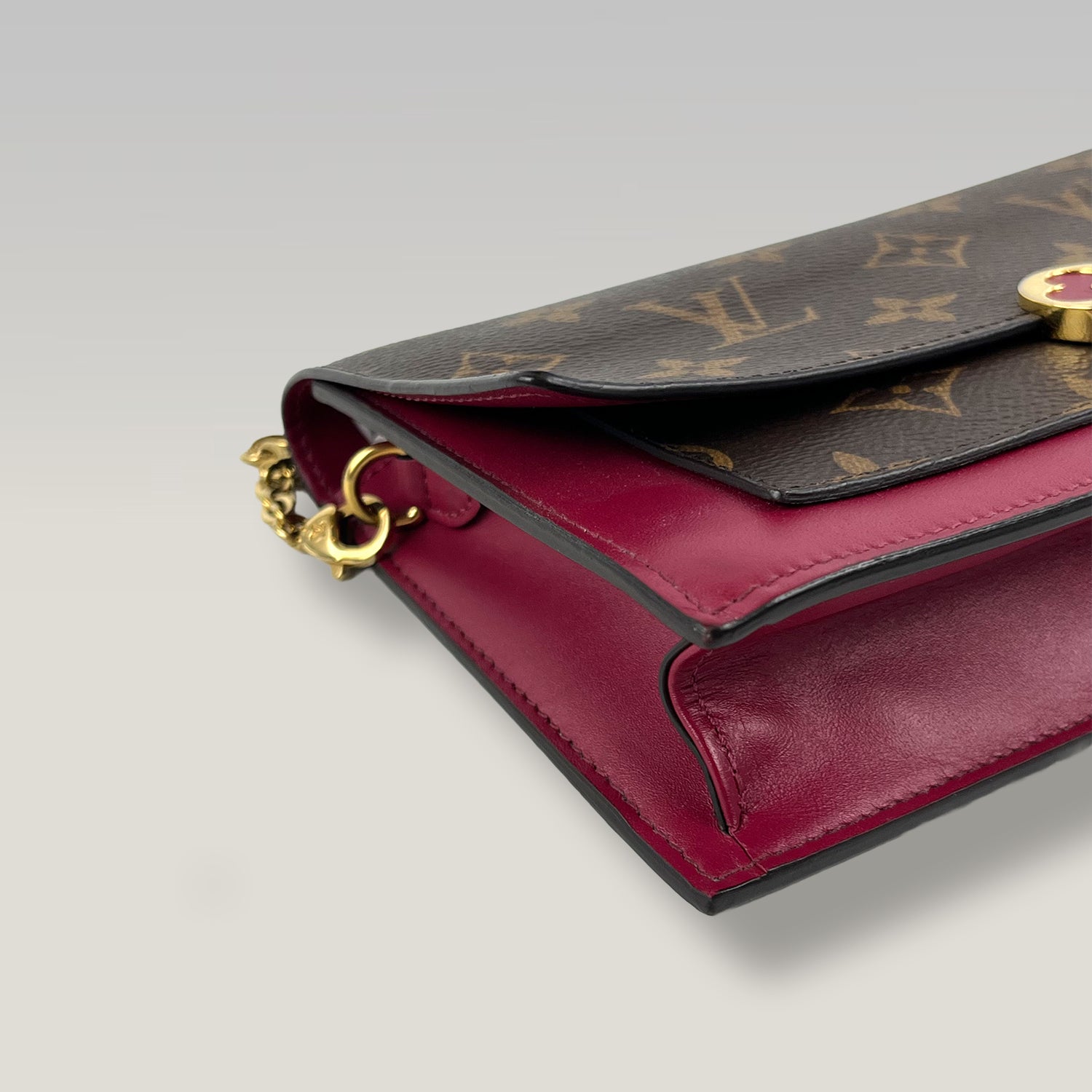 Louis Vuitton Flore Chain Wallet Monogram con Pelle Fucsia – Pochette a Tracolla Donna 20 cm