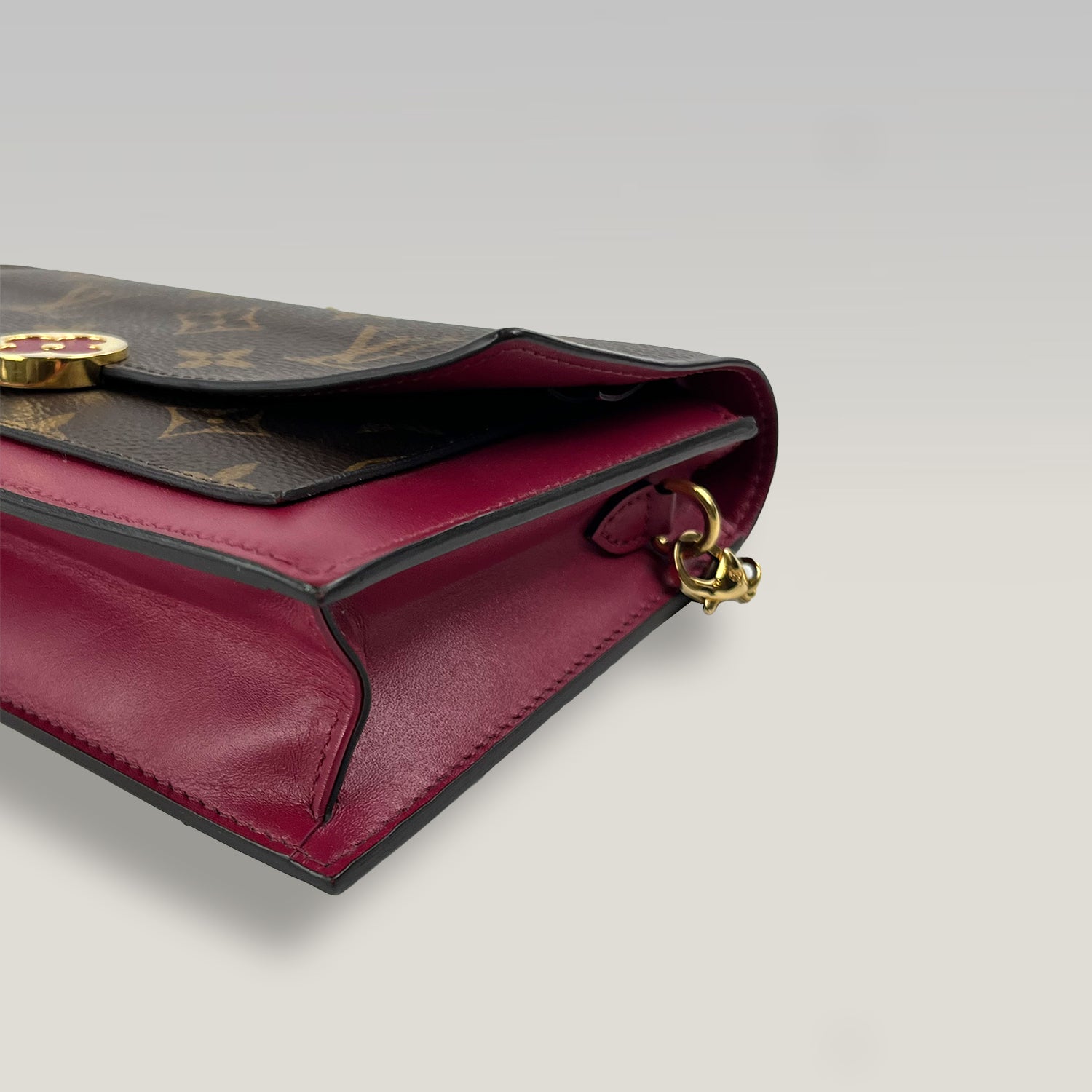 Louis Vuitton Flore Chain Wallet Monogram con Pelle Fucsia – Pochette a Tracolla Donna 20 cm