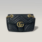 Gucci GG Marmont Black Leather Chain Shoulder Bag