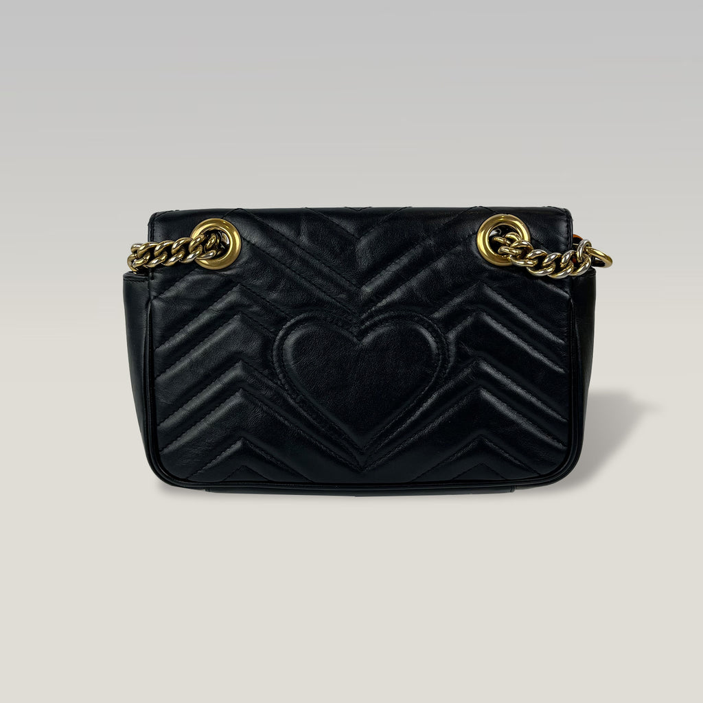 Gucci GG Marmont Black Leather Chain Shoulder Bag