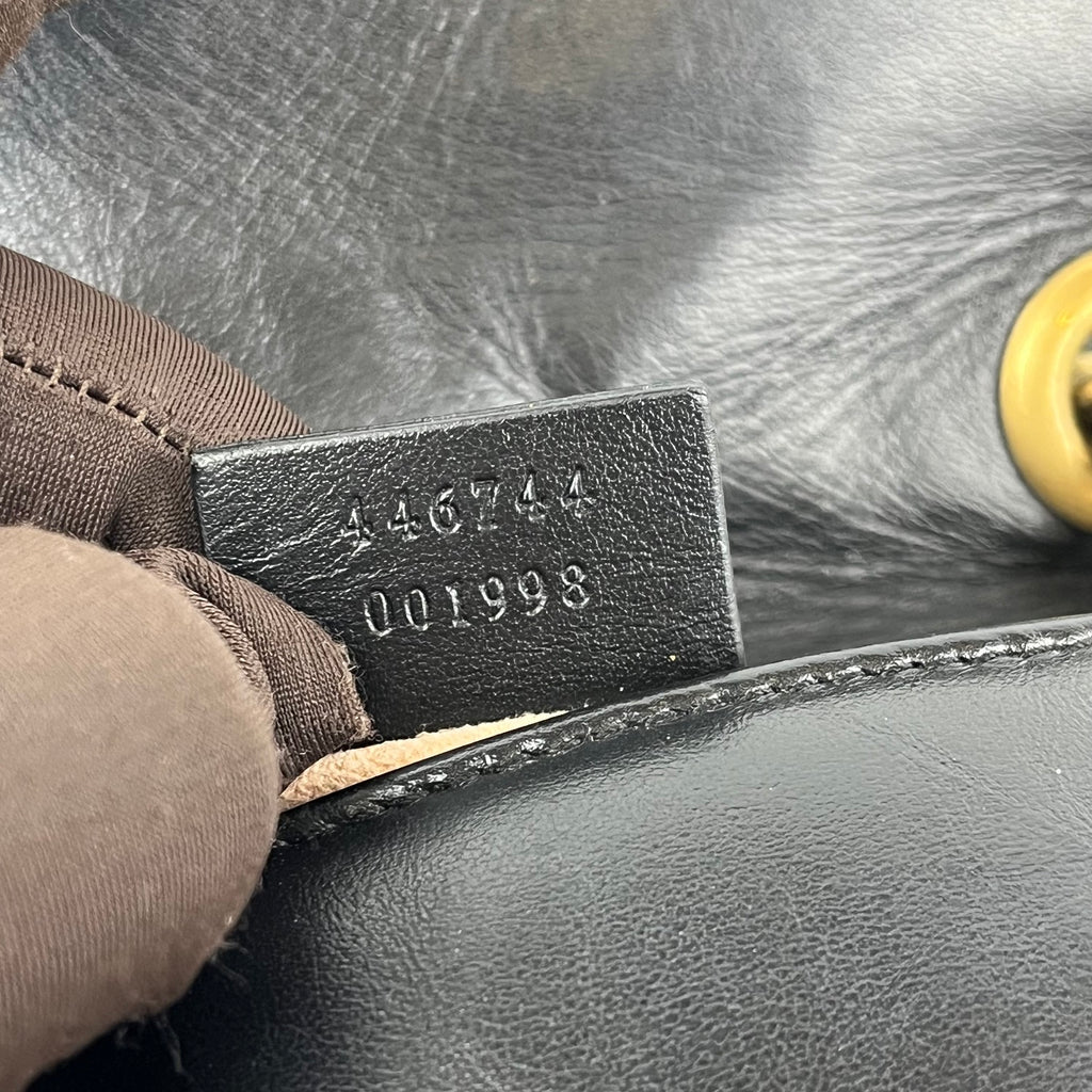 Gucci GG Marmont Black Leather Chain Shoulder Bag
