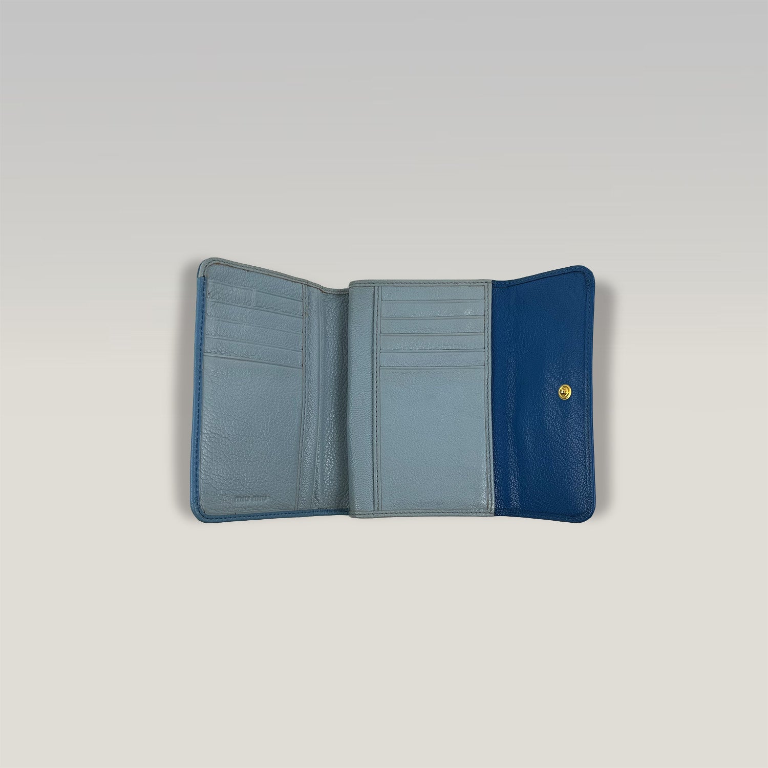 Miu Miu Portafoglio in Pelle Blu