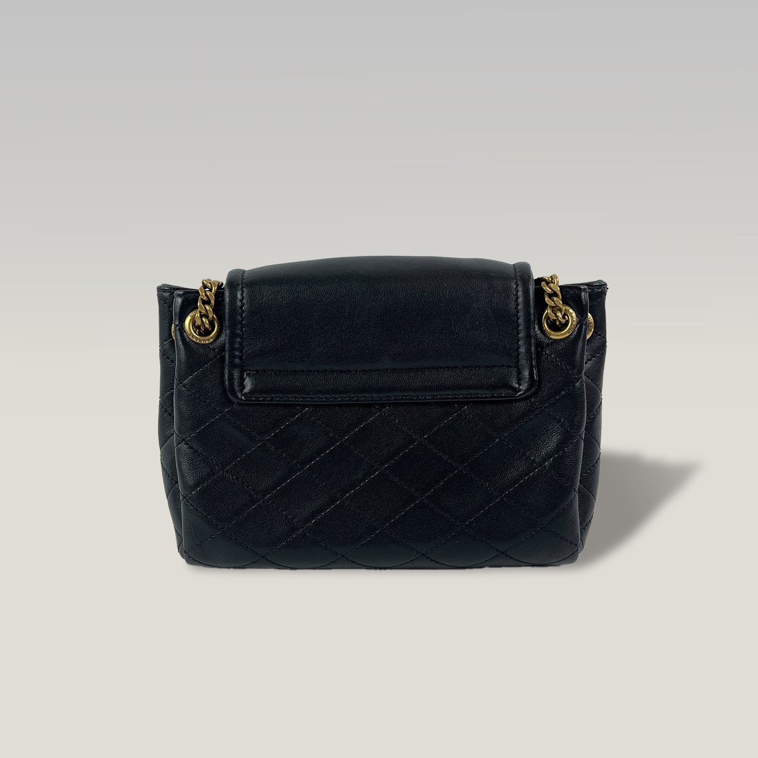 Saint Laurent Nolita Mini Quilted Leather Chain Shoulder Bag in Black with Gold Hardware