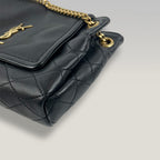 Saint Laurent Nolita Mini Quilted Leather Chain Shoulder Bag in Black with Gold Hardware