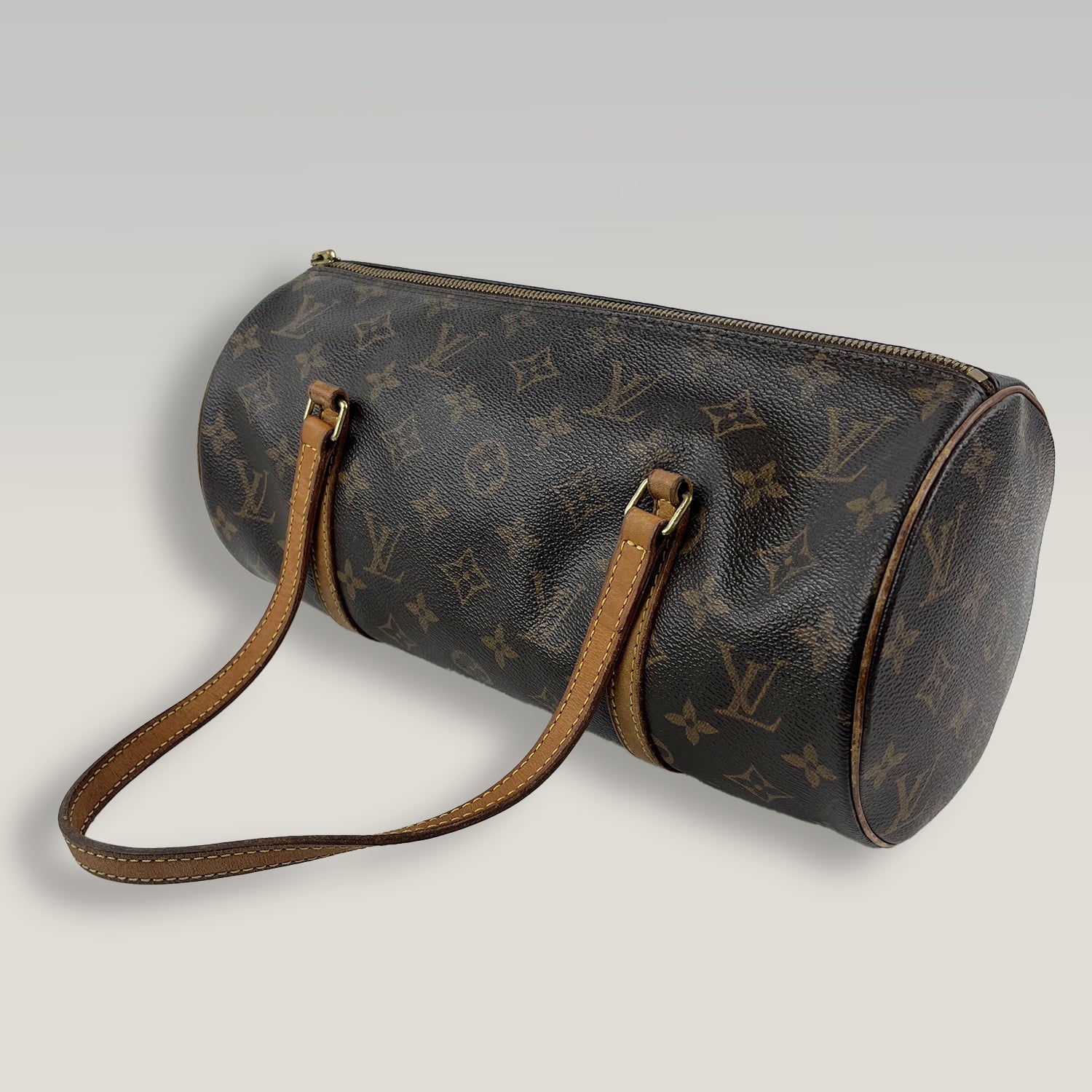 Louis Vuitton Papillon 30 Vintage in Tela Monogram con Manici in Vacchetta