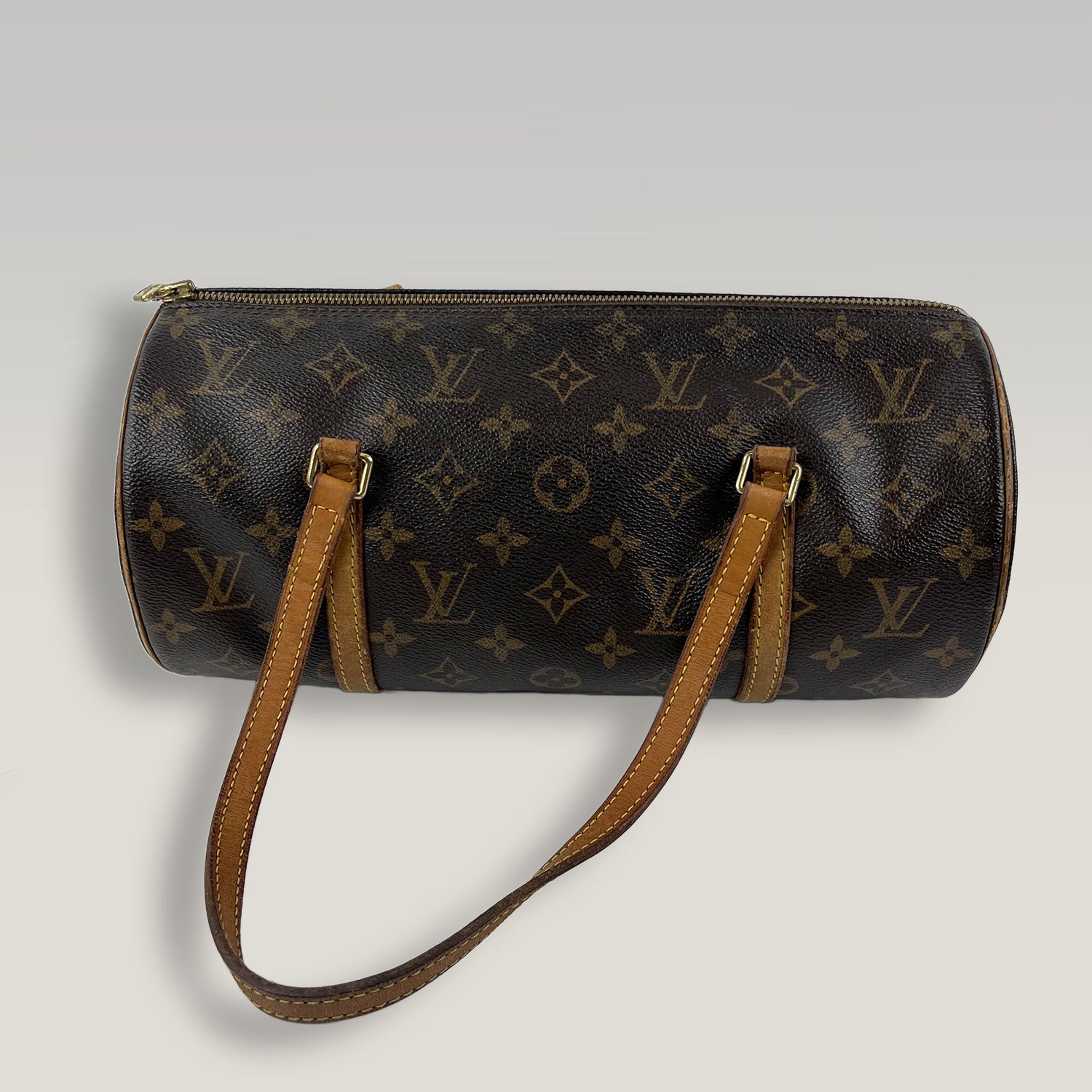 Louis Vuitton Papillon 30 Vintage in Tela Monogram con Manici in Vacchetta