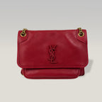 Saint Laurent Niki Medium Bag Rossa in Pelle con Catena