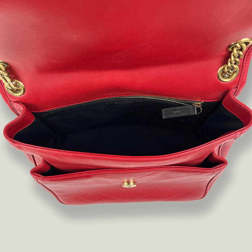 Saint Laurent Niki Medium Bag Rossa in Pelle con Catena