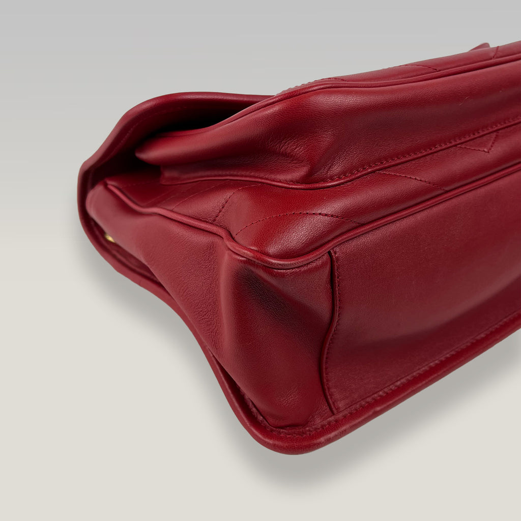 Saint Laurent Niki Medium Bag Rossa in Pelle con Catena