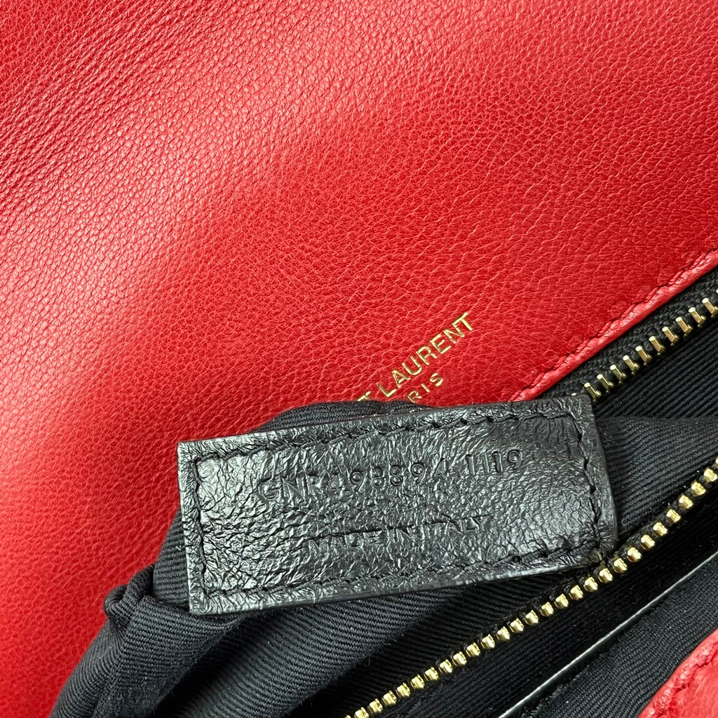 Saint Laurent Niki Medium Bag Rossa in Pelle con Catena