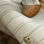 Louis Vuitton Neverfull MM Damier Azur Tote Bag in Tela Monogram con Finiture in Pelle Naturale