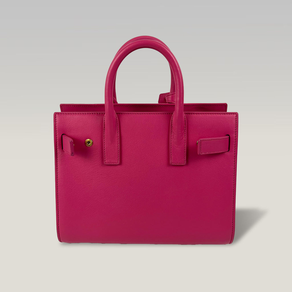 Saint Laurent Sac de Jour Nano in Pelle Fucsia – Borsa Top Handle con Tracolla Donna 22 cm