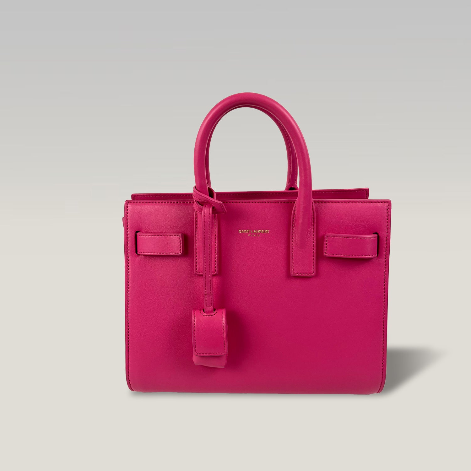 Saint Laurent Sac de Jour Nano in Pelle Fucsia – Borsa Top Handle con Tracolla Donna 22 cm