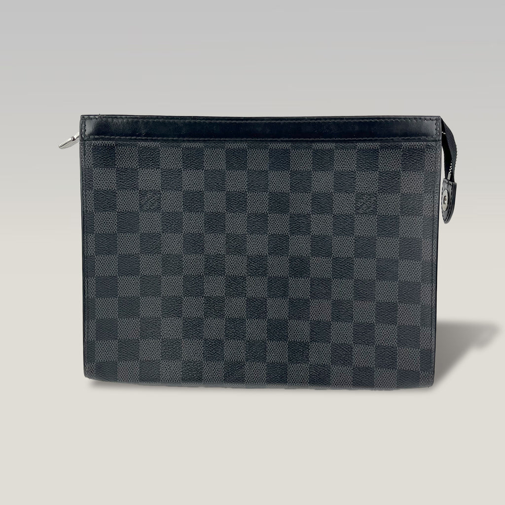 Louis Vuitton Pochette Voyage Damier Graphite Canvas Clutch Bag