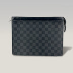 Louis Vuitton Pochette Voyage Damier Graphite Canvas Clutch Bag
