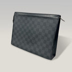 Louis Vuitton Pochette Voyage Damier Graphite Canvas Clutch Bag