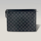 Louis Vuitton Pochette Voyage Damier Graphite Canvas Clutch Bag
