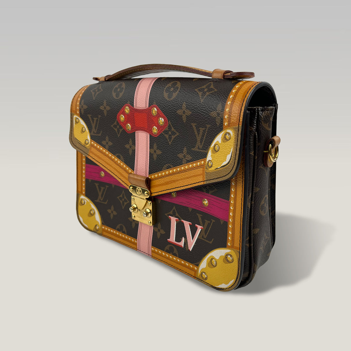 LOUIS VUITTON Pochette Métis Summer Trunks in Tela Monogram Multicolore con Finiture in Pelle