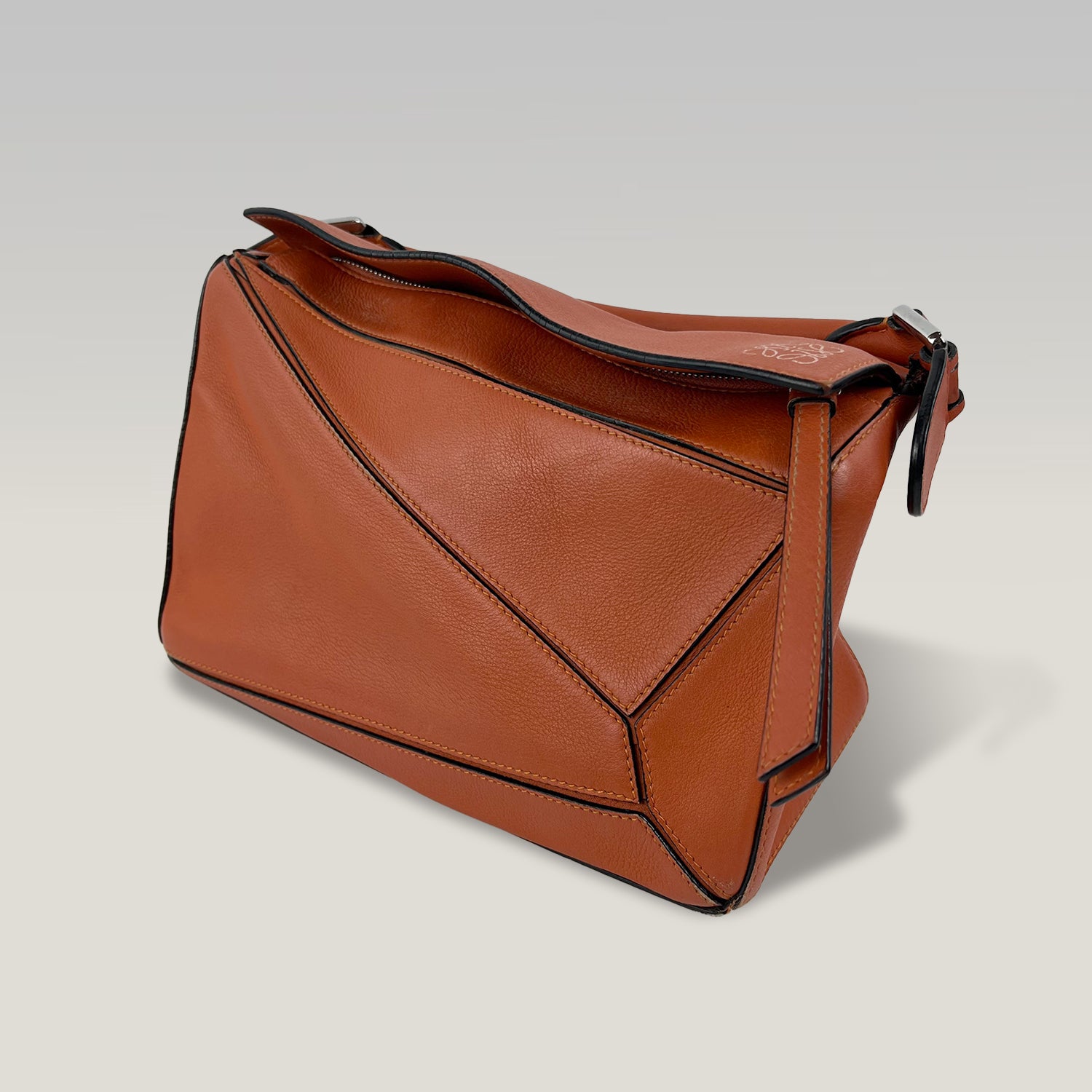 Loewe Puzzle Orange Leather Shoulder Bag